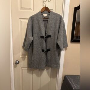 Michael Kors Gray Cardigan Sweater with Buckle Closures - size OX